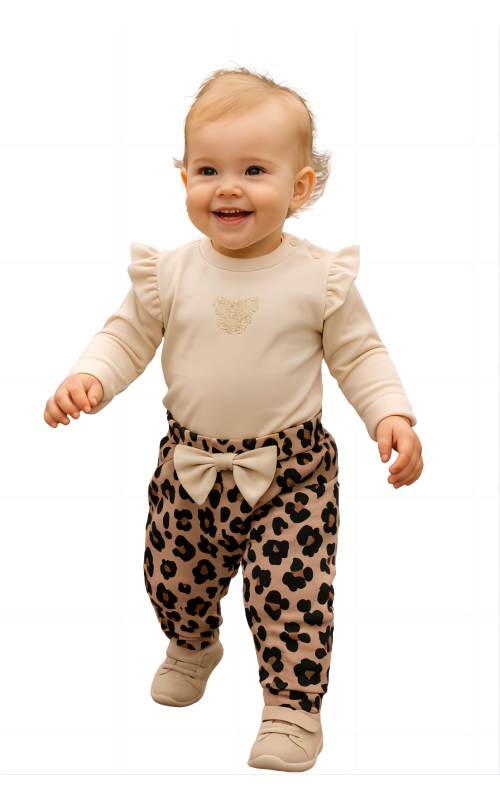 Serafino Σετ Animal Print Βελουτέ Παντελόνι & Μακό Ολόσωμο Φορμάκι 6166